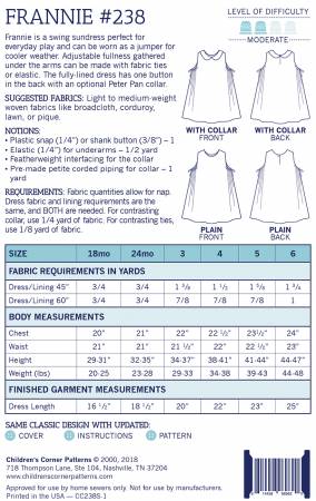 Children's Corner Patterns: Frannie Dress