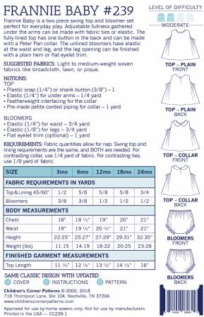 Children's Corner Patterns: Frannie Baby Dress