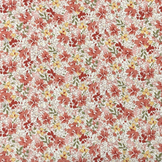 Floral Cotton Shirting in Red