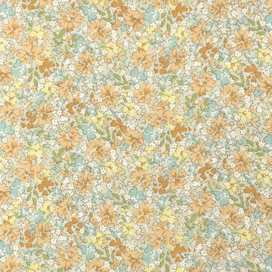 Floral Cotton Shirting in Gold