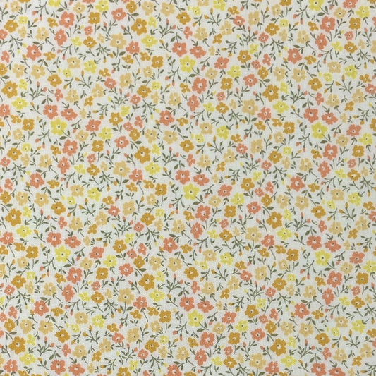 Microfloral Cotton Shirting in Gold