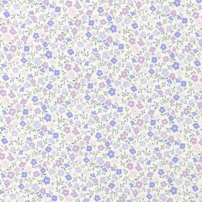 Microfloral Cotton Shirting in Lilac
