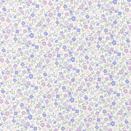 Microfloral Cotton Shirting in Lilac