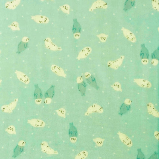 Teal Seals in Cotton Double Gauze