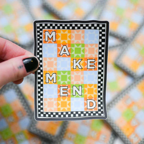 Make & Mend Quilt Vinyl Sticker