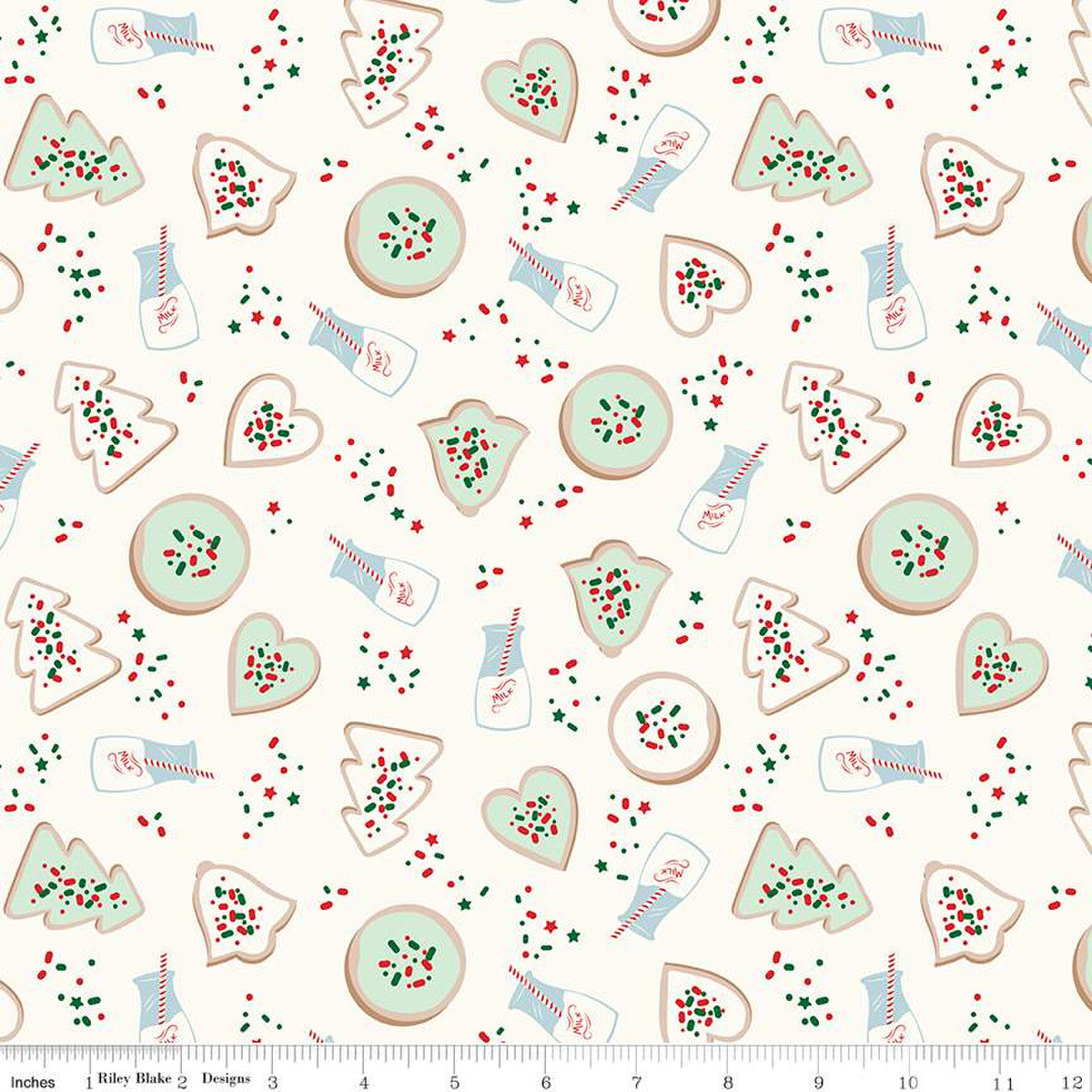 Christmas Cookies Flannel in Cream