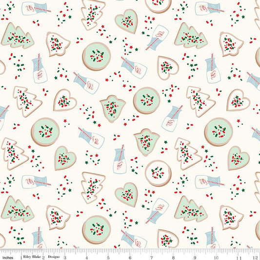 Christmas Cookies Flannel in Cream