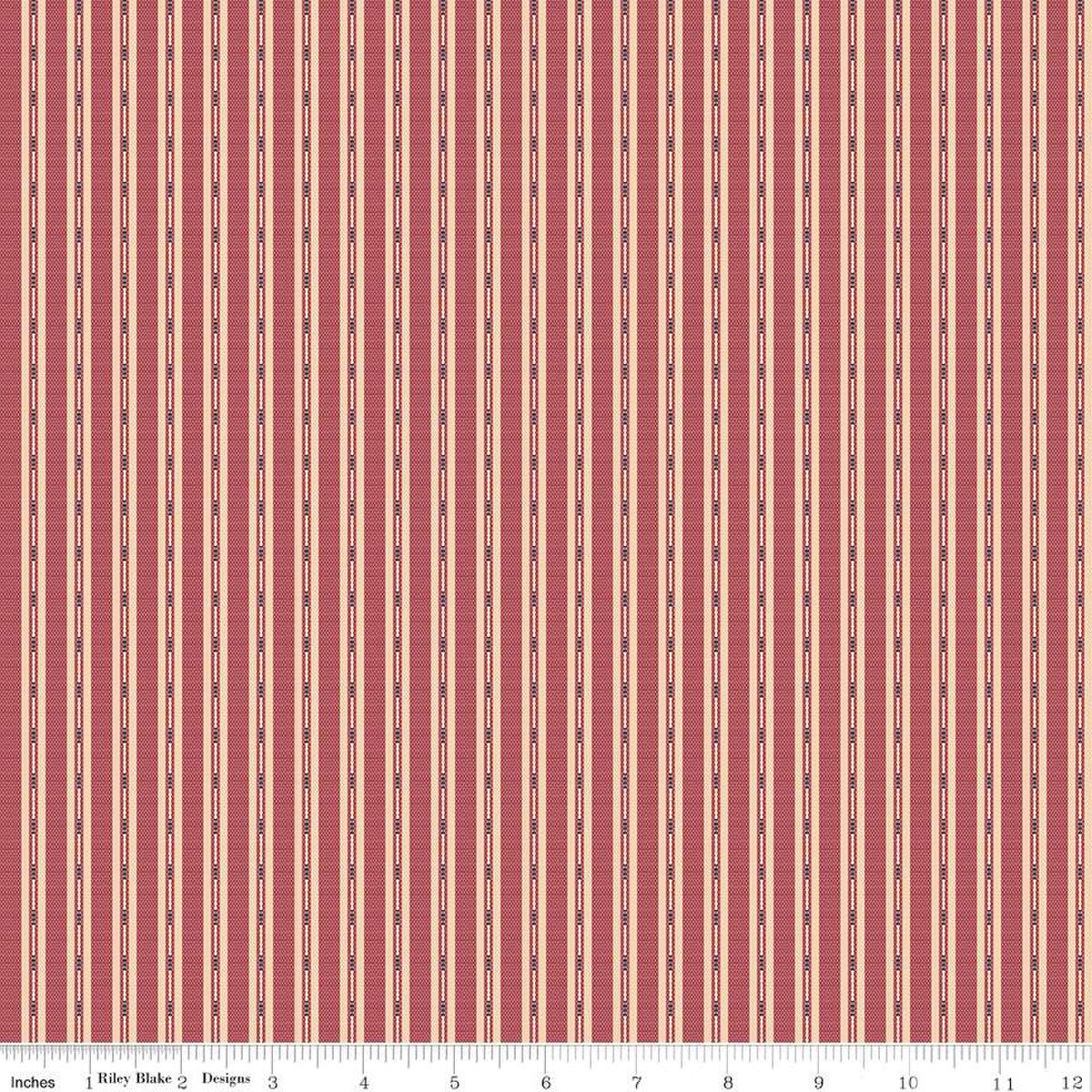 Stitcher's Flannel: Ticking in Berry