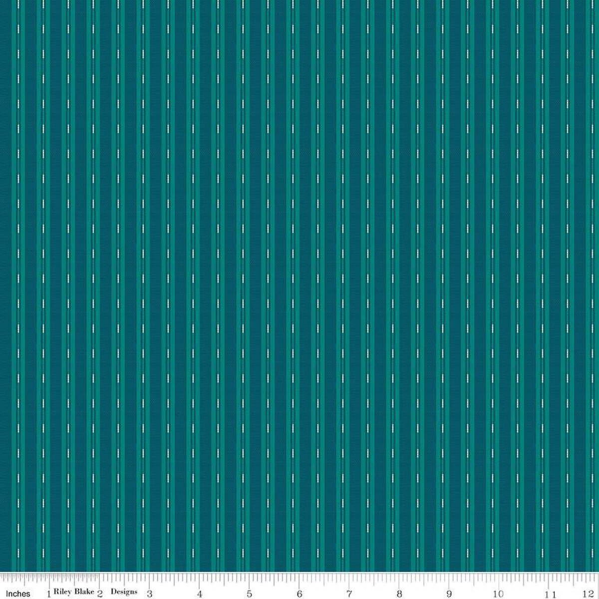 Stitcher's Flannel: Ticking in Blue