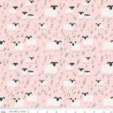 Little Lambs Flannel in Pink