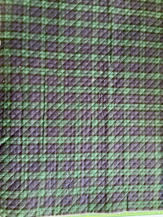 Kokka Kanda Orimono Quilted Plaid in Green