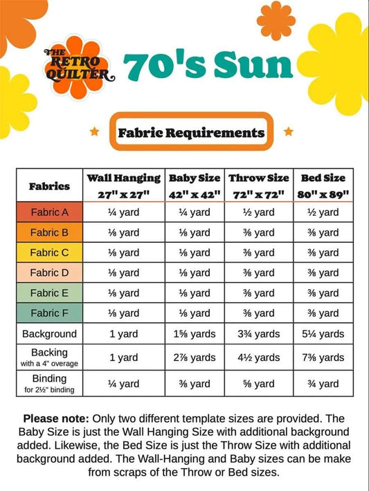 70's Sun Quilt Pattern