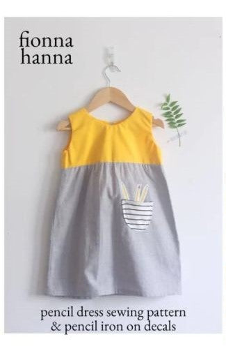 Pencil Dress Pattern with Pencil Iron-On Decals
