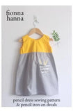 Pencil Dress Pattern with Pencil Iron-On Decals
