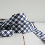 Navy Gingham Bias Quilt Binding - Precut, 8 Yards