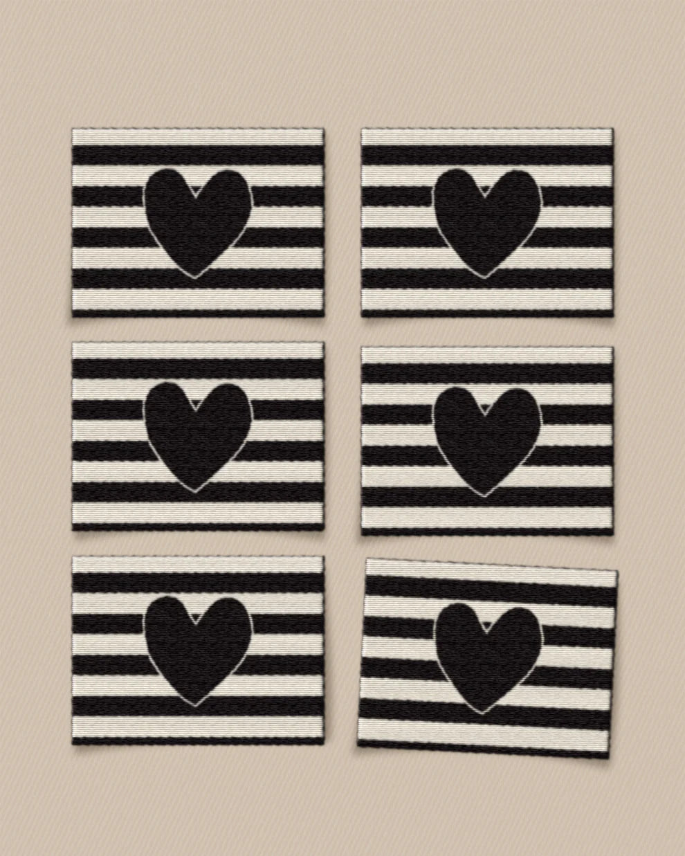 Black Heart Large Labels