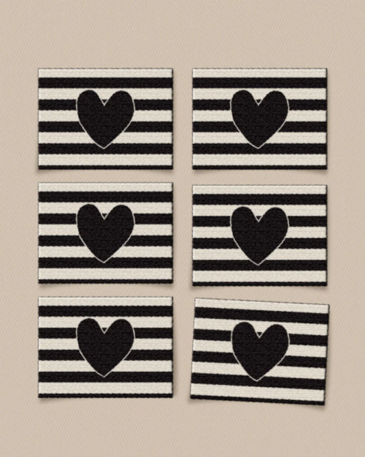 Black Heart Large Labels