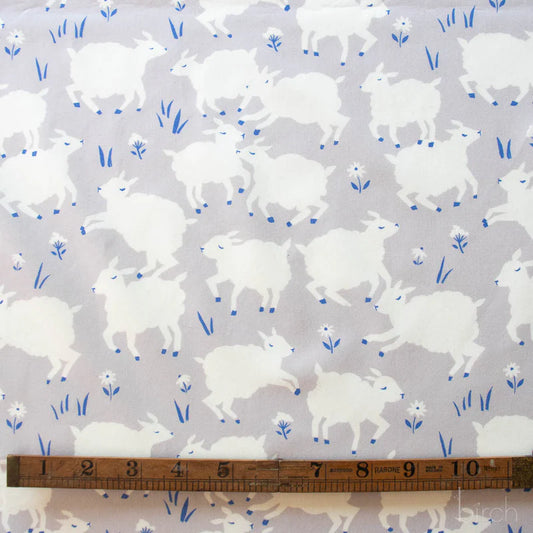 Homestead: Little Lamb Fog Poplin