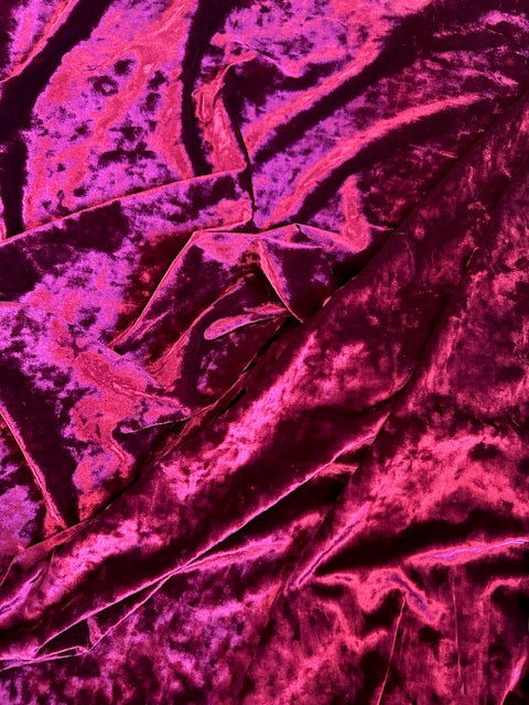 Crushed Stretch Velvet in Burgundy