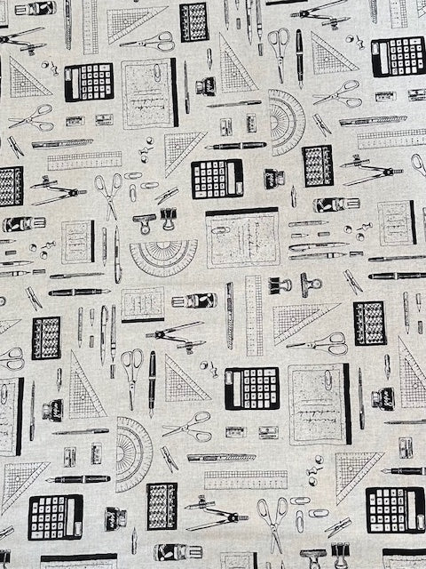 Duck Cloth in Cotton-Linen Blend: Drafting Tools in Natural