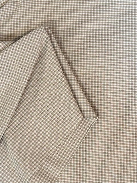 Textile Pantry: Beige Yarn Dyed Bright Plaid Woven