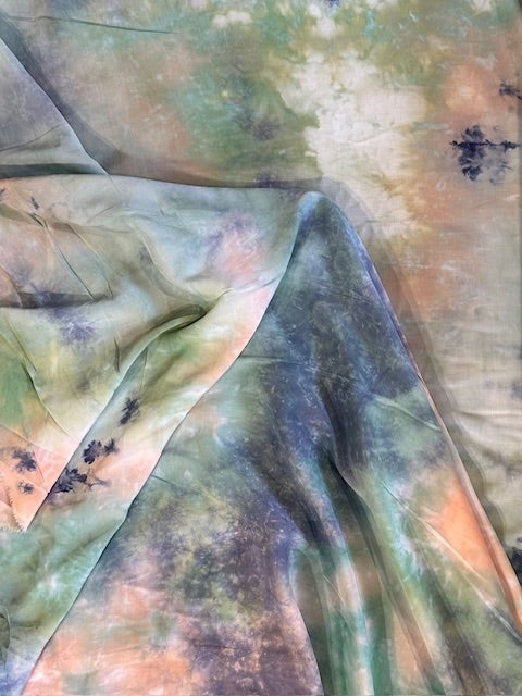 Rayon in Tie Dye Blue