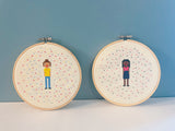 Cross Stitch Self-portrait w/Mallory