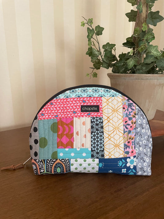 Quilt-As-You-Go Scrappy Zipper Pouch w/ Kam