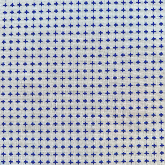 Cosmo Japanese Cotton Faux-Sashiko Embroidered in Blue