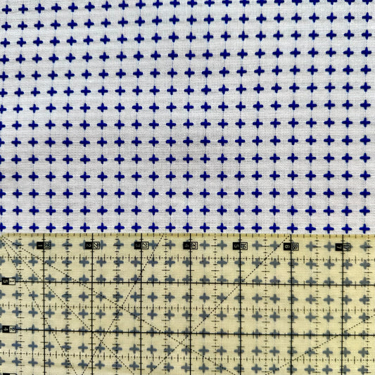 Cosmo Japanese Cotton Faux-Sashiko Embroidered in Light Blue