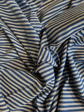 Blue Stripe Plain Weave Organic Cotton