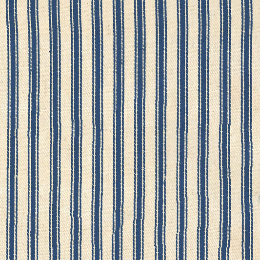 Woven Ticking Stripe in Navy