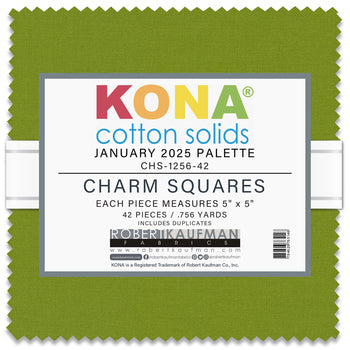 Kona Cotton Solids Charm Squares - January 2025