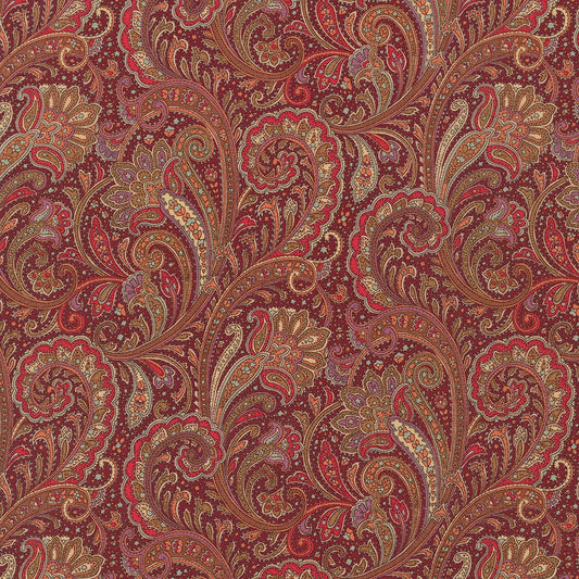 Red Paisley Swirl/Mosaic by Sevenberry
