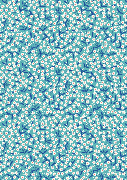 Boho Blooms: Flower Sprigs in Turquoise and Blue
