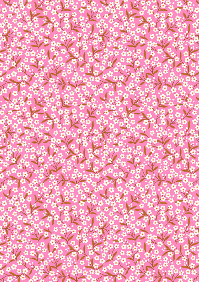 Boho Blooms: Flower Sprigs in Bright Pink