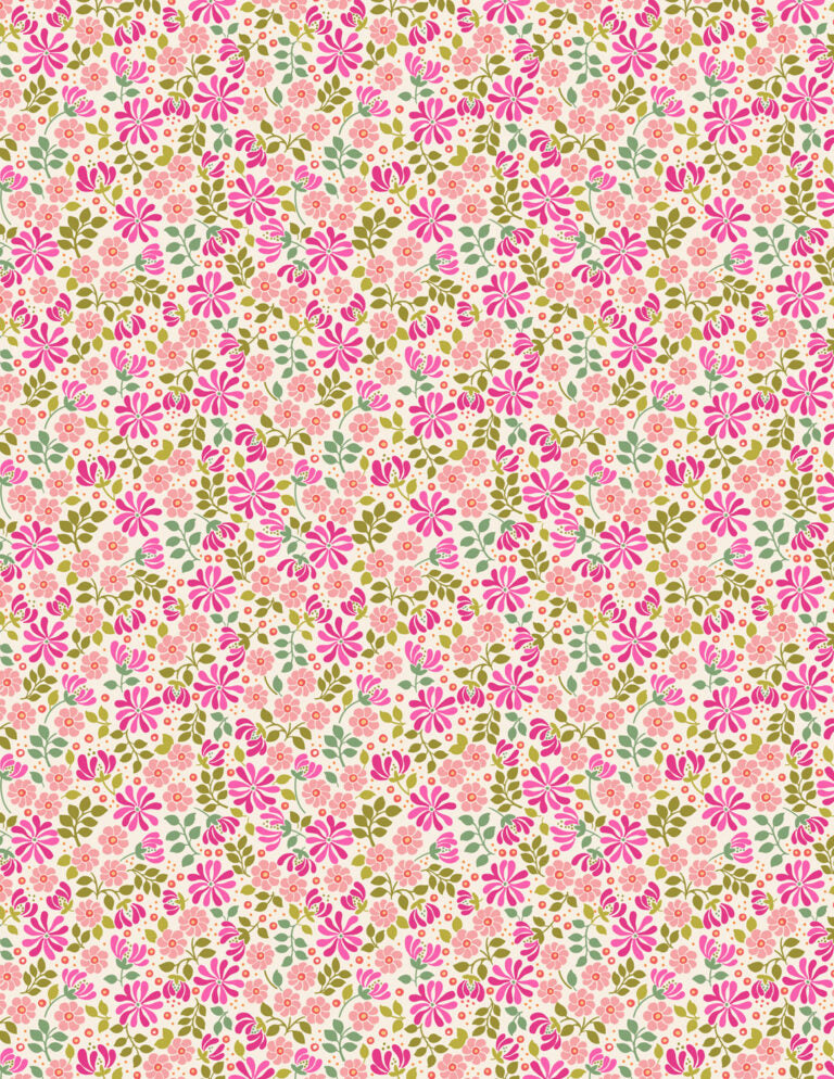Boho Blooms: Floral Burst in Pinks and Green