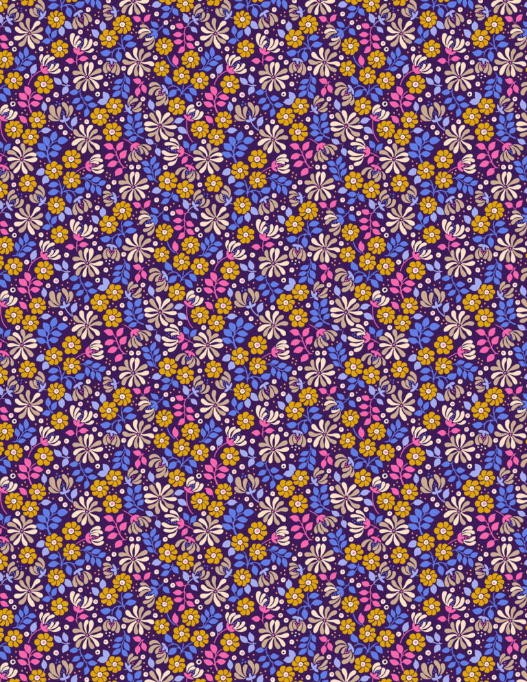 Boho Blooms: Floral Burst in Dark Purple
