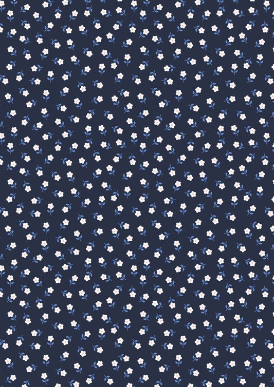 Boho Blooms: Little Daisies in Navy