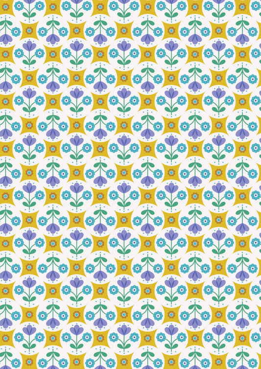 Boho Blooms: Flower Circles in Yellow and Blue