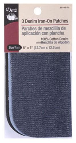 Denim Iron-On Patches (set of 3)