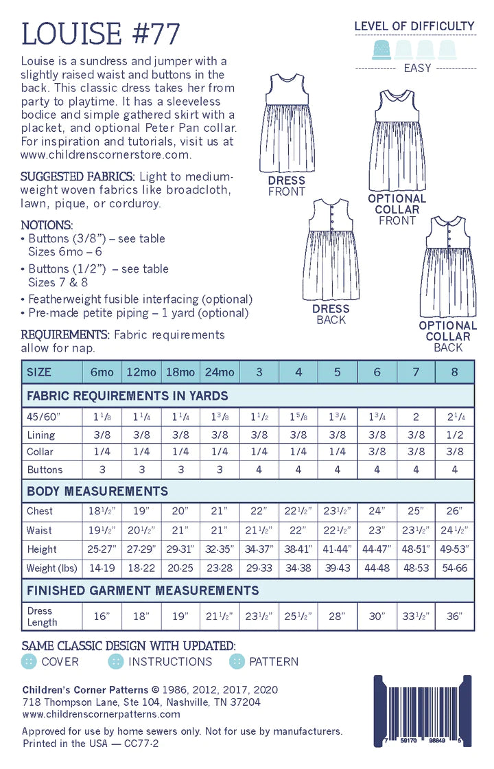 Children's Corner Patterns: Louise Dress