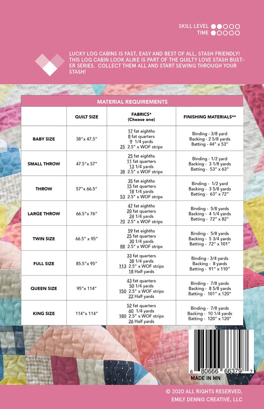 Quilty Love: Lucky Log Cabins Quilt Pattern