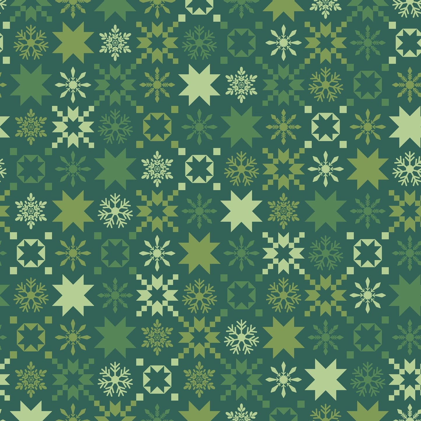 Quilty Little Christmas: Snowflake in Green