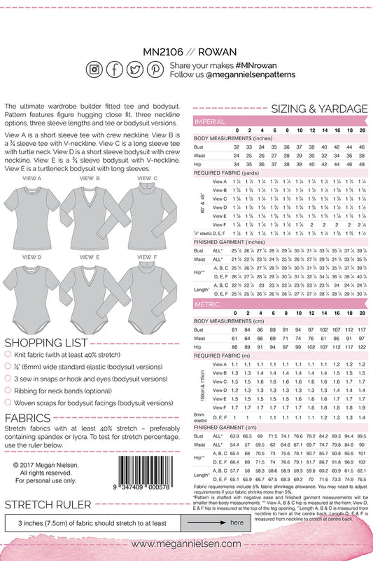 Rowan Bodysuit and Tee Pattern