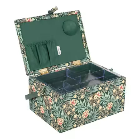 Green Morris Floral Sewing Box