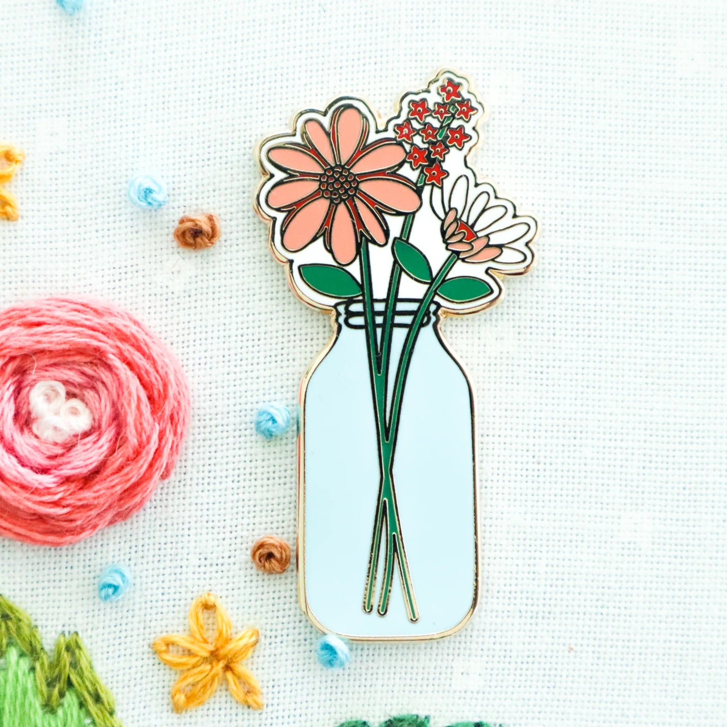 Mason Jar Vase Needle Minder