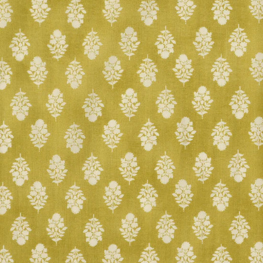 Flownny Sarasa Block Print Floral Cotton Voile: Yellow NFA-3100-102 D