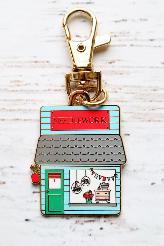 Needlework Shop Main Street Enamel Charm