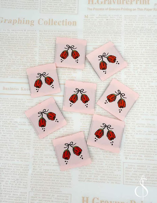 Tulips Woven Labels